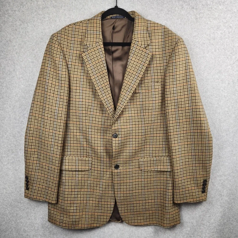 Lands End Blazer Mens Size 41L Sport Coat Jacket Lambswool Casual 2‎ Button...